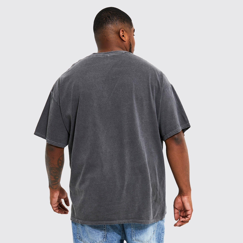 Oversized Extended Neck Over The Seam Gothic Back Print T-shirt
